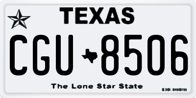 TX license plate CGU8506