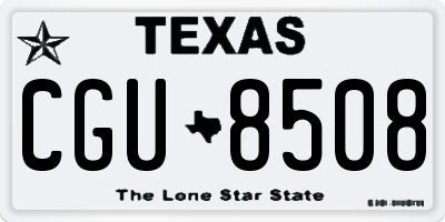 TX license plate CGU8508