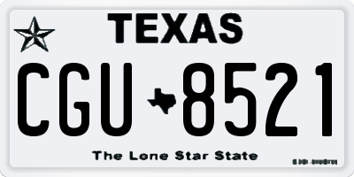 TX license plate CGU8521