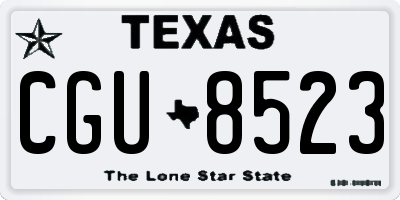 TX license plate CGU8523