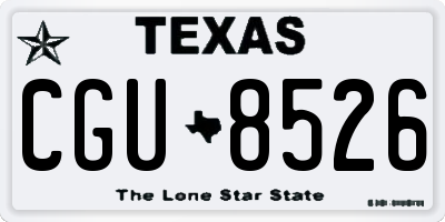 TX license plate CGU8526
