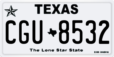 TX license plate CGU8532