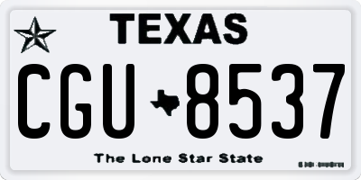TX license plate CGU8537