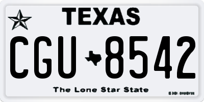 TX license plate CGU8542
