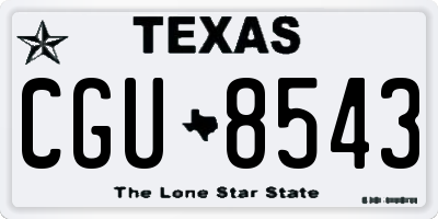 TX license plate CGU8543