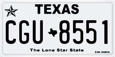 TX license plate CGU8551