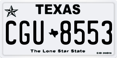 TX license plate CGU8553