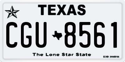 TX license plate CGU8561