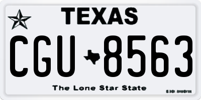 TX license plate CGU8563