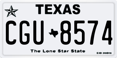 TX license plate CGU8574