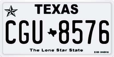 TX license plate CGU8576