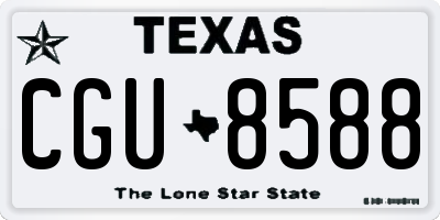 TX license plate CGU8588