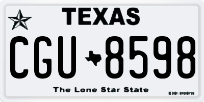 TX license plate CGU8598
