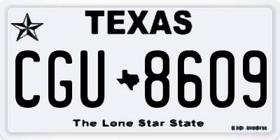 TX license plate CGU8609
