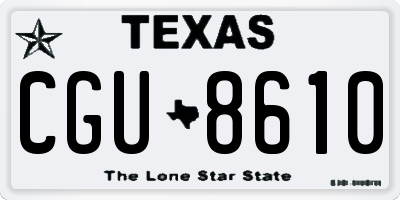 TX license plate CGU8610
