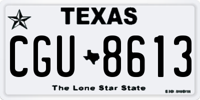 TX license plate CGU8613