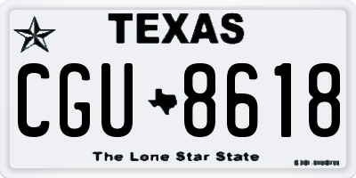 TX license plate CGU8618