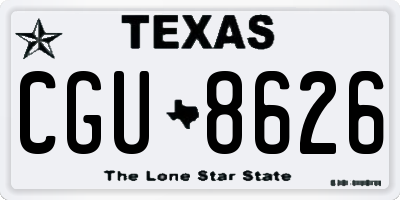 TX license plate CGU8626