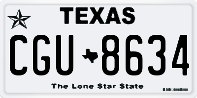 TX license plate CGU8634