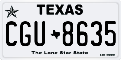 TX license plate CGU8635