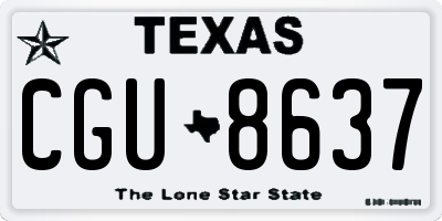 TX license plate CGU8637