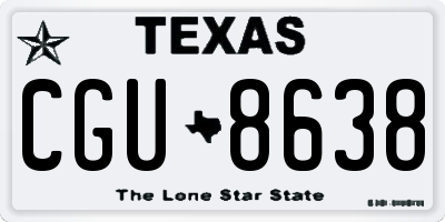 TX license plate CGU8638
