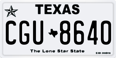 TX license plate CGU8640