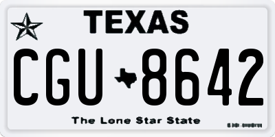 TX license plate CGU8642