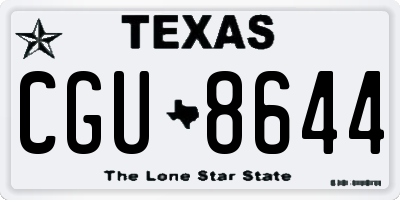 TX license plate CGU8644