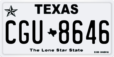 TX license plate CGU8646