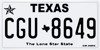 TX license plate CGU8649