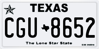 TX license plate CGU8652