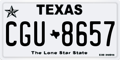 TX license plate CGU8657