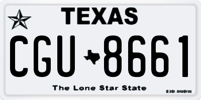 TX license plate CGU8661