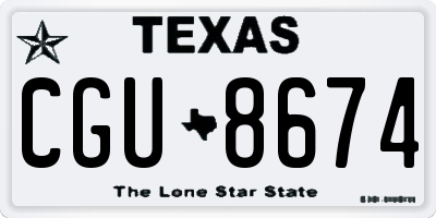 TX license plate CGU8674