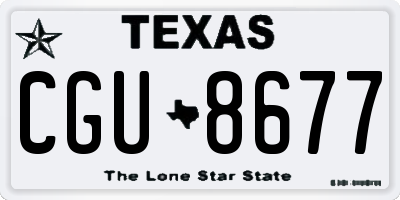 TX license plate CGU8677