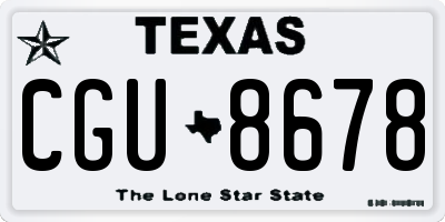TX license plate CGU8678