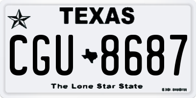 TX license plate CGU8687