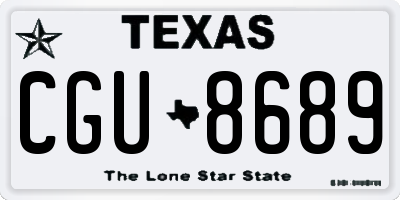 TX license plate CGU8689
