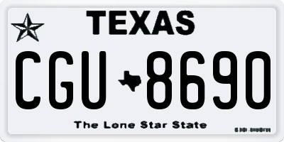 TX license plate CGU8690