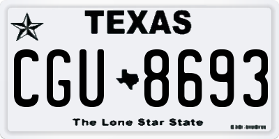 TX license plate CGU8693
