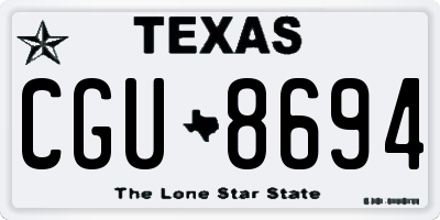 TX license plate CGU8694