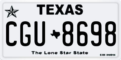 TX license plate CGU8698