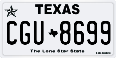 TX license plate CGU8699
