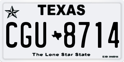 TX license plate CGU8714