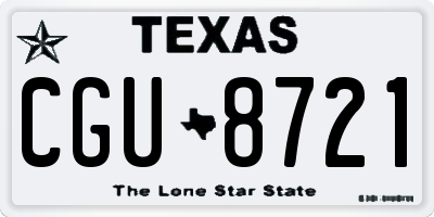 TX license plate CGU8721