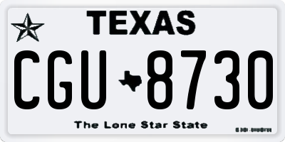 TX license plate CGU8730