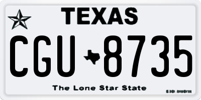 TX license plate CGU8735