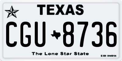TX license plate CGU8736