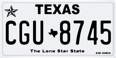 TX license plate CGU8745
